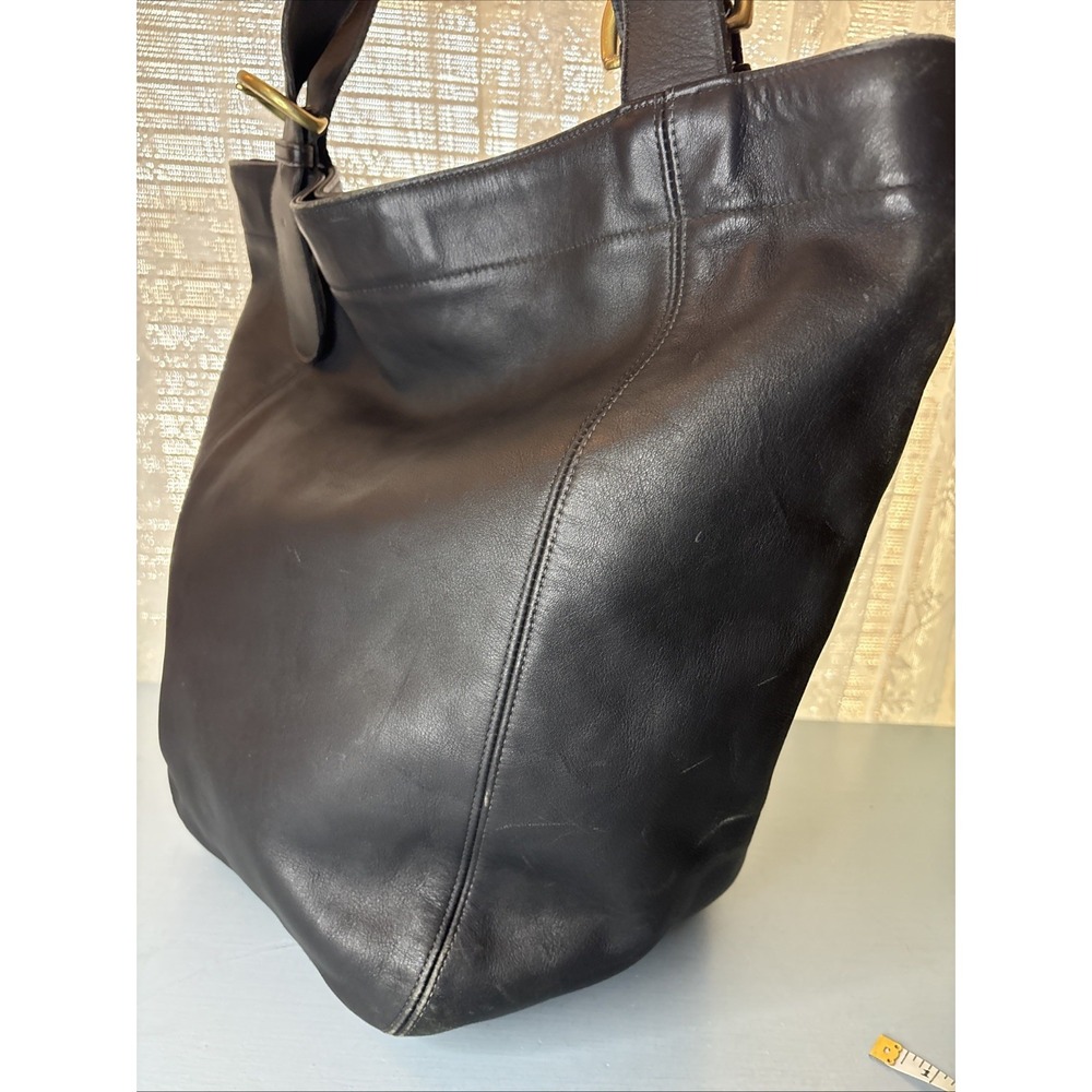 Vintage COACH Black Leather, Soho Duffle Tote Bag, Large, 4082 90s USA - Picture 2 of 16